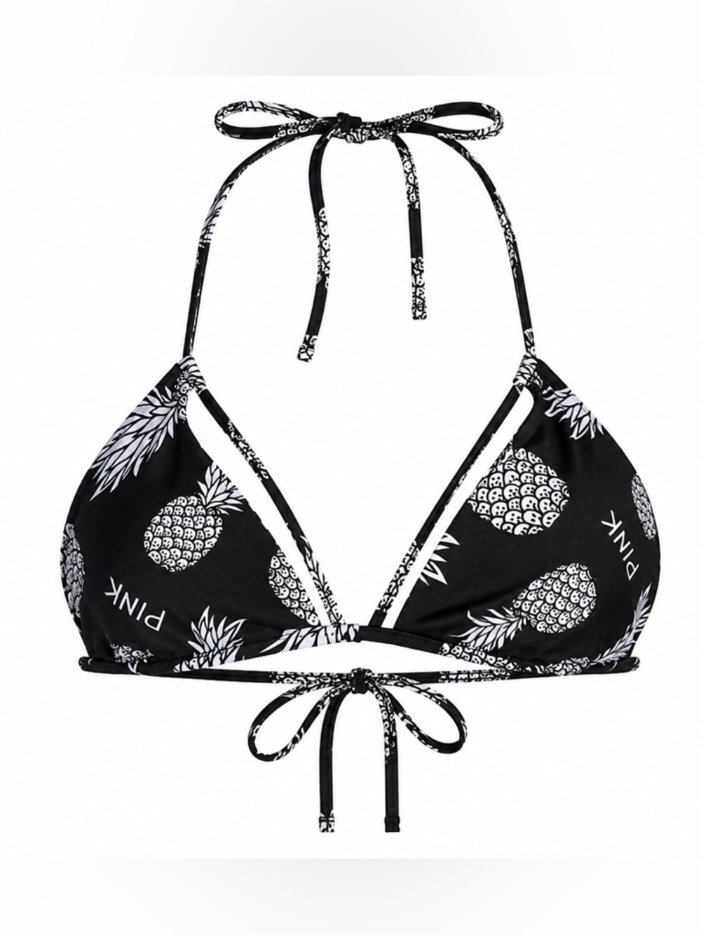 Victoria’s Secret PINK Reversible Pineapple Stripe Bikini Top Women’s S Resort